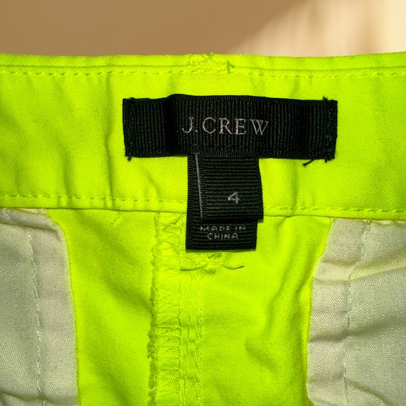 J Crew Neon Yellow Bermuda Shorts, Size 4 - Picture 2 of 2